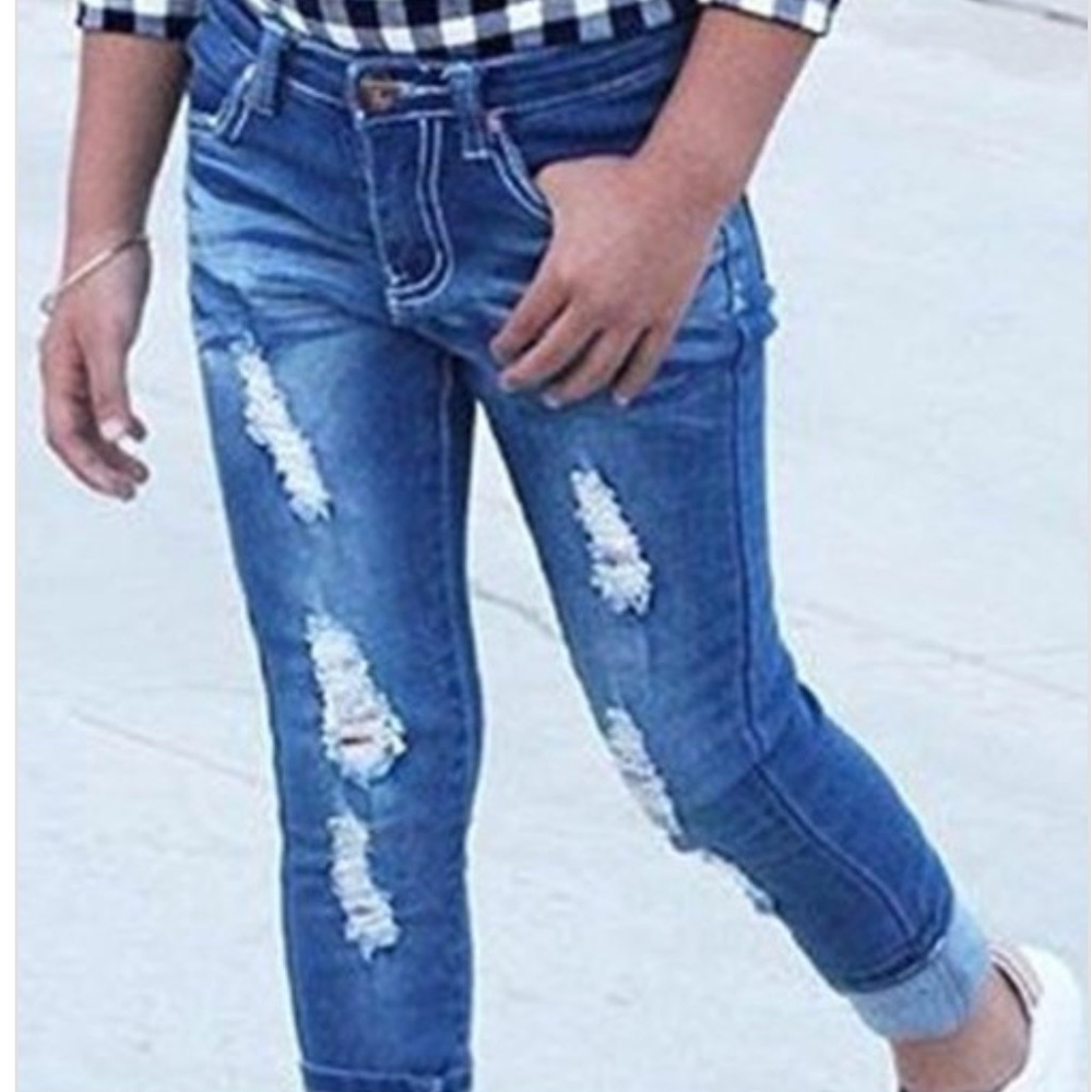 Girls Distressed Skinny Jeans